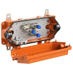 Spelsberg 30232150 Abzweigkasten, orange, Schutzart IP66/IP67, Schlagfestigkeit IK09, Schutzklasse II, Bemessungsspannung 400V AC, halogenfrei WKE