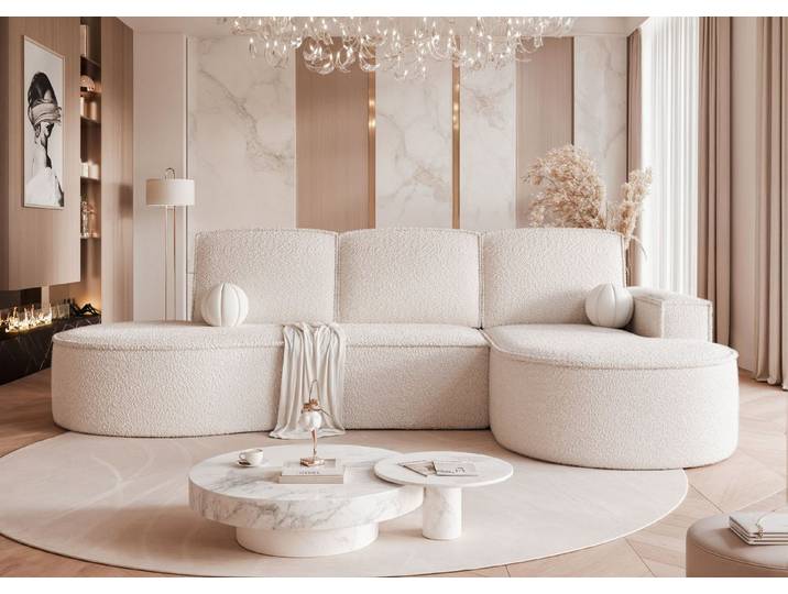 yourhouse24 Ecksofa Design-Sofa SOFIA XL in organischem Look, mit Bettfunktion & Bettkasten