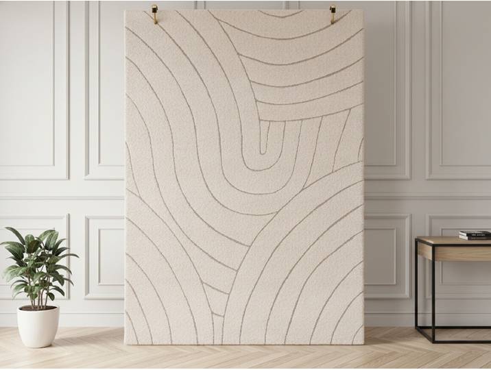 Tapis poils ras BENOIT motif abstrait