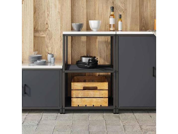 UU*TOP Meuble de rangement de cuisine - design modulaire - avec étagère - Anthracite Acier CC2293