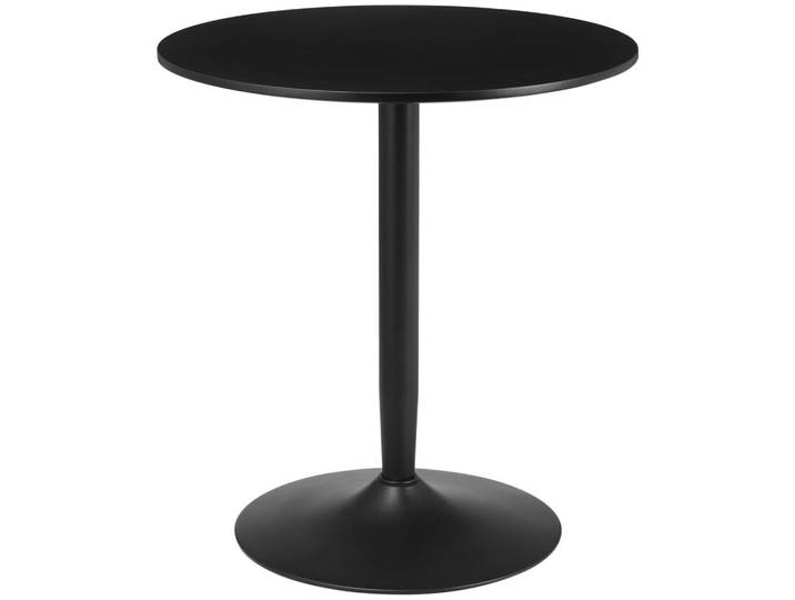Homcom Esstisch Runder Küchentisch, Rutschfester Esszimmertisch für 2 Personen Schwarz, Metall, Nachbildung, Säule, 70x75x70 cm, Esszimmer, Esstische
