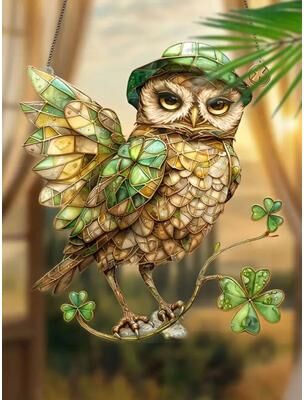 Inspired Finds Colorful Owl Pendant Light Decorative Hanging Lamp For Indoor And Outdoor Spaces clover Owl Charm