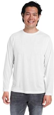 CORE365 CE111L Fusion ChromaSoft Performance Long Sleeve T-Shirt in White size 5XL   Polyester