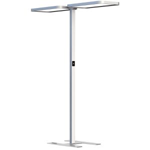 Dotlux Stehlampe STUDIObutlerduo LED, silber 196 cm, 17600 Lumen, 160 Watt, dimmbar, Licht- & Bewegungssensor