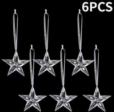 Inspire Essentials Clear Acrylic Snowflake Christmas Tree Ornaments 6