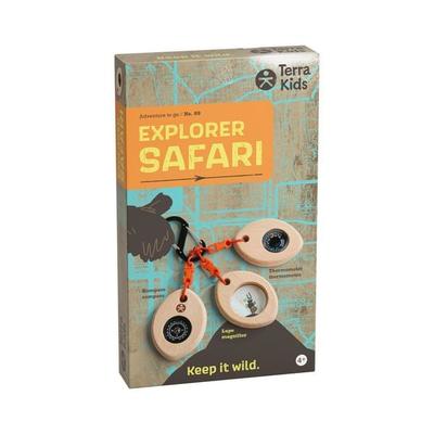 HABA 2012395001 - Terra Kids, Explorer Safari, Adventure to go/No.09, mit Kompass, Lupe & Thermometer am Karabiner