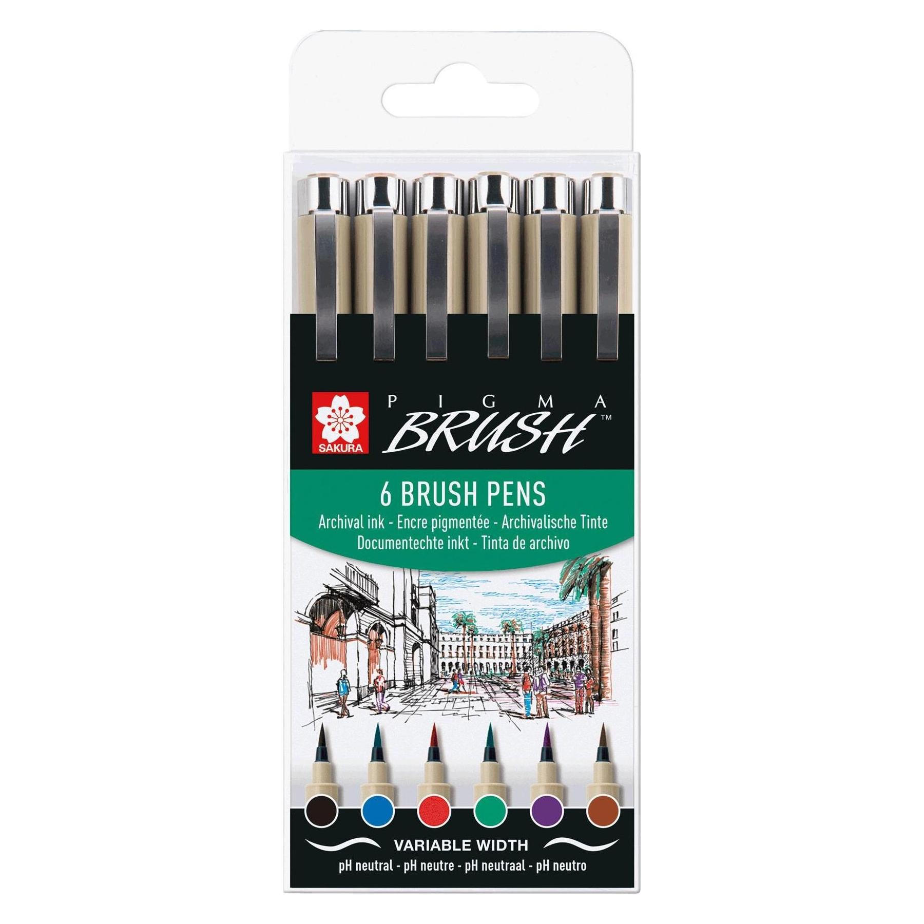 Sakura Brushpen Pigma (6x) (POXSDKBR6)