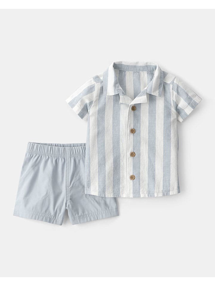 carter's 2tlg. Outfit in Grau/ Weiß - 86