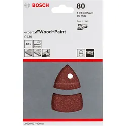 Bosch Schleifblatt C430, 10-teilig, 102 x 62, 93 mm, 11 Löcher - 2608607408