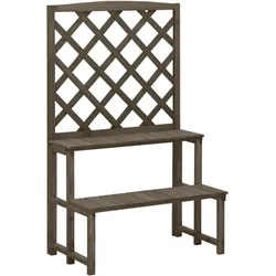 Helloshop26 - Pflanzenständer und Rankgitter 70 x 42 x 115 cm graues Tannenholz 02_0045025