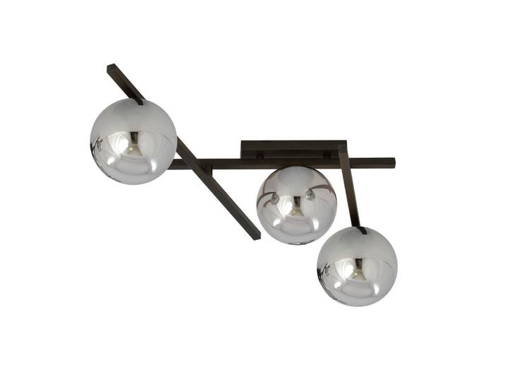 Plafonnier nordique noir et gris 3 lumières à position réglable