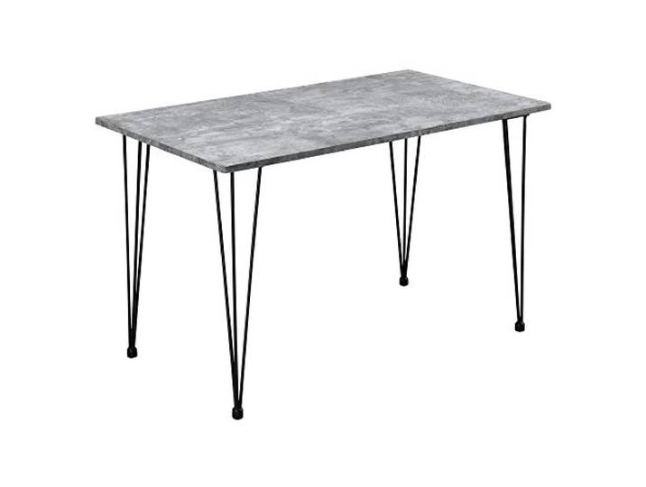 [en.casa] Design Esstisch 'Kiel' in Beton-Optik 120x70cm - Küchentisch Esszimmertisch Tisch mit Hairpin-Legs