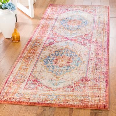 SAFAVIEH Sutton Mefodija Boho Oriental Polyester Medallion Rug
