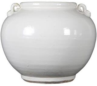 "Artissance 10.2"" Creamy White Round Pot With Two Handles - 10.2"" L x 10.2"" W x 8.6"" H"
