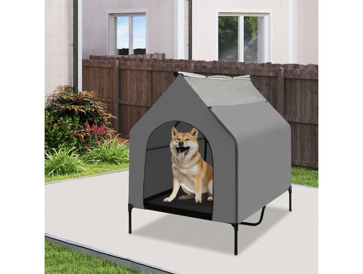 Lit pour chien surélevé moderne pour maison extérieure pour animaux de compagnie avec couvercle amovible