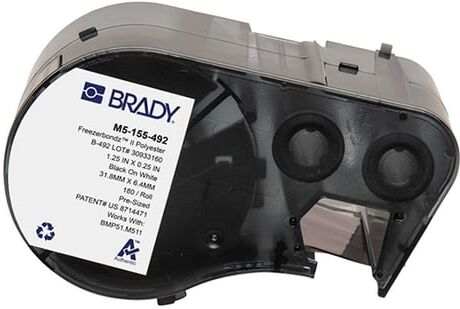 Brady M5-155-492 Freezerbondz etiquetas de poliéster preto sobre branco 6,35 mm x 31,75 mm