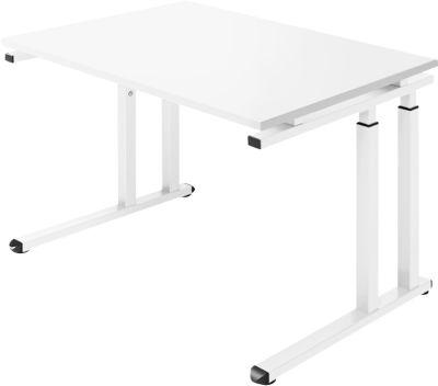 Schäfer Shop Select Schreibtisch SET UP, C-Fußgestell, 1200x800, weiß/weiß