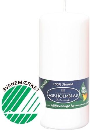 ASP-Holmblad Bloklys, Eco, Stearin, 5,8x13 Cm, Hvid
