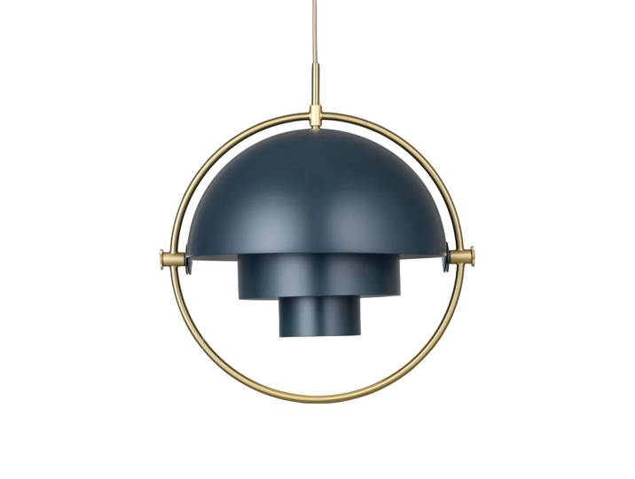GUBI Multi-Lite Pendelleuchte Midnight Blue-Messing