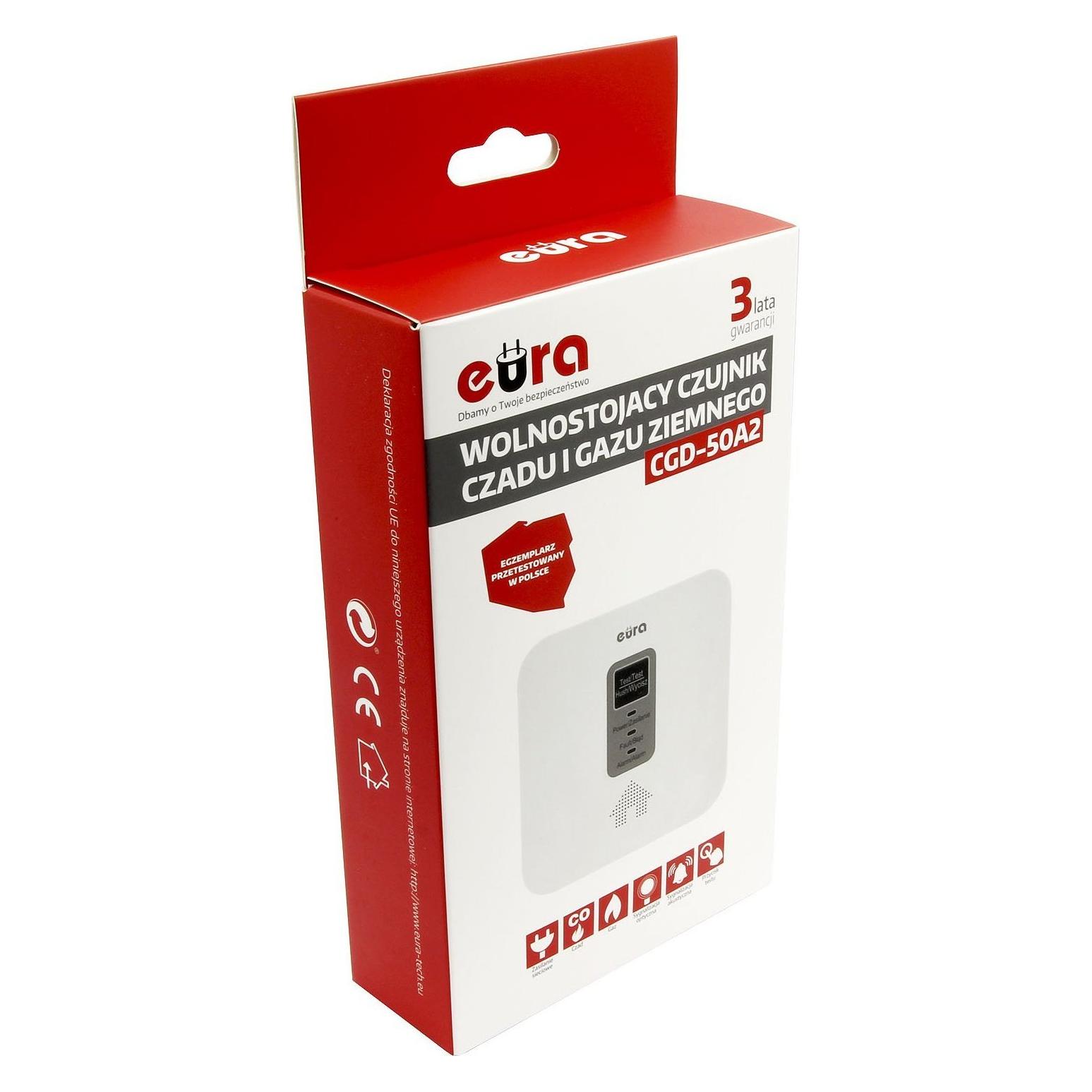 Eura Detektor für Kohlenmonoxid und Erdgas 2in1Eura CGD-50A2 (36029)