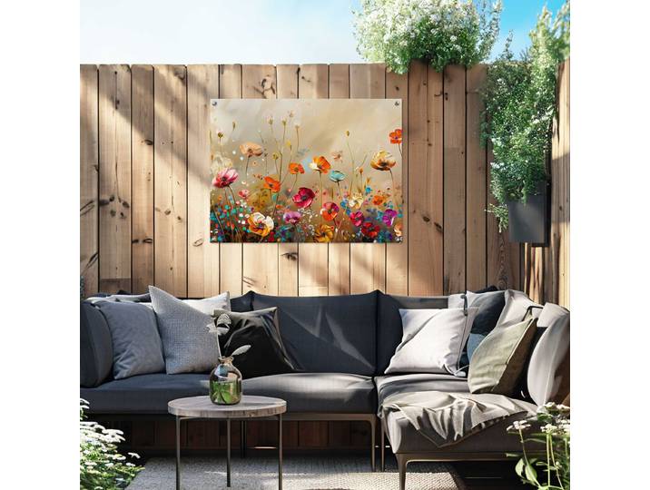 Outdoor-Poster Summer Flowers Polyester Multicolor 60 x 80 x 0cm