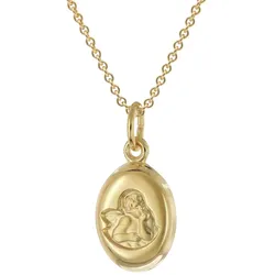 trendor 28584 Mädchen-Anhänger Engel Gold 333/8K Mit Vergoldeter Silberkette, 38 cm