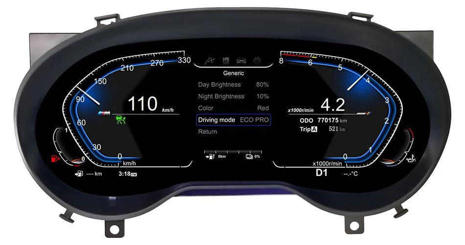Selius Digitaal Dashboard Cluster LCD Display Virtuele Cockpit