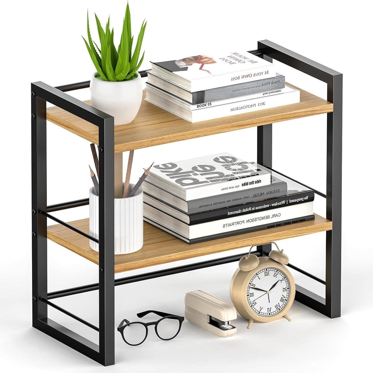 Bureau Organizer Mini Rek in Duurzaam Hout - Zwart