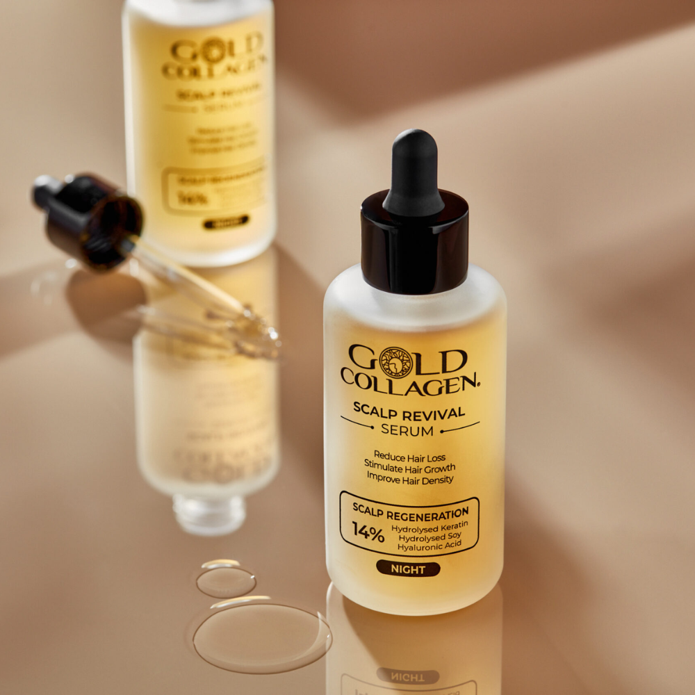Gold Collagen Scalp Revival Serum for Hair Vitality 100mL