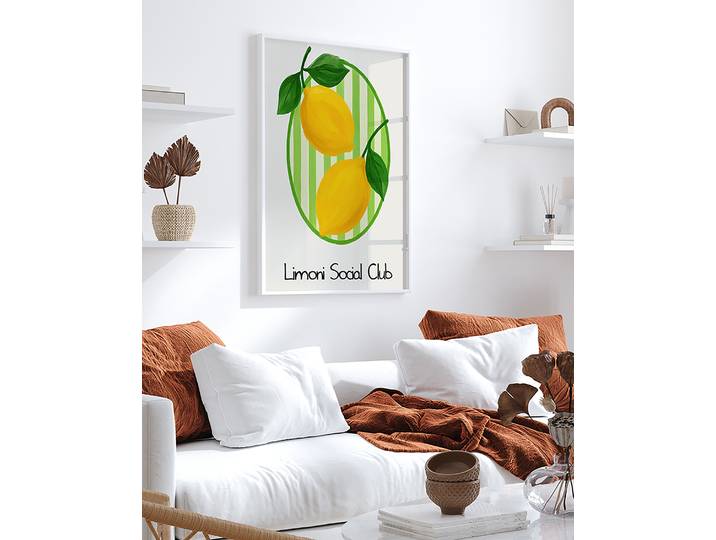 Bild Limoni Social Club Rahmen: Massivholz Buche, lackiert Abdeckung: Acrylglas Multicolor 63 x 83cm