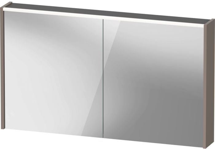 Duravit D-Code Spiegelschrank Verspiegelt DC7108043432000 1200x700x148, Basalt Matt, Steckdose J, LED Beleuchtung