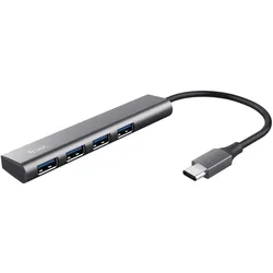 Trust Halyx USB-C zu USB-A 3.2 Gen1- Hub mit 4 Anschlüssen - Grau