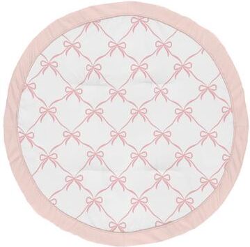 Sweet Jojo Designs Pink Bows Girl Baby Tummy Time Playmat - Blush Bow for the Ballerina Ballet Dancer Princess Collection