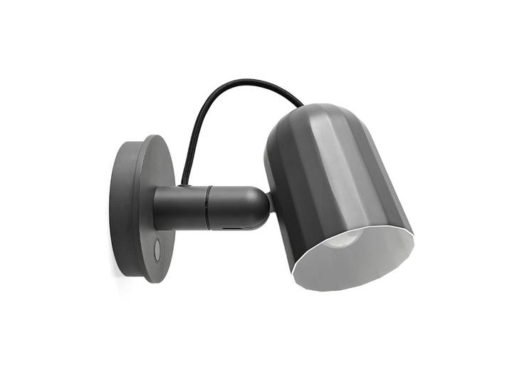 Noc Wall Button Wandleuchte Dunkelgrau - HAY - Wohnzimmer - Design - Metall - Einflammig