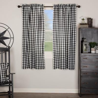 VHC Brands Annie Buffalo Check Short Panel Set - Short Panel 63x36 - Short Panel 63x36