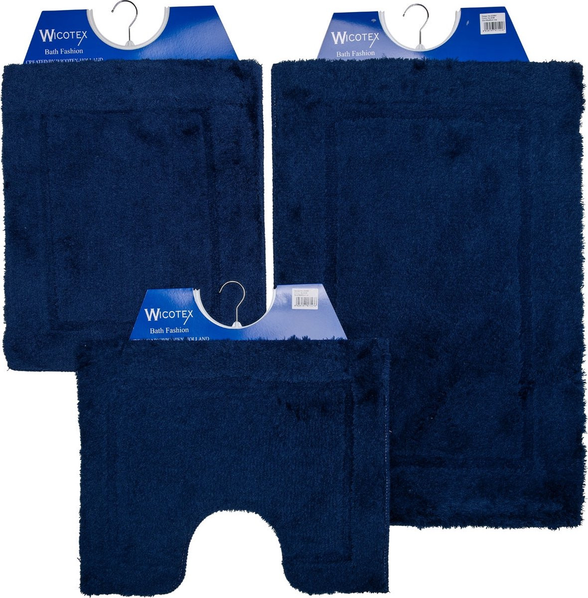 Wicotex Bidetmat Uni Blauw met Antisliponderkant