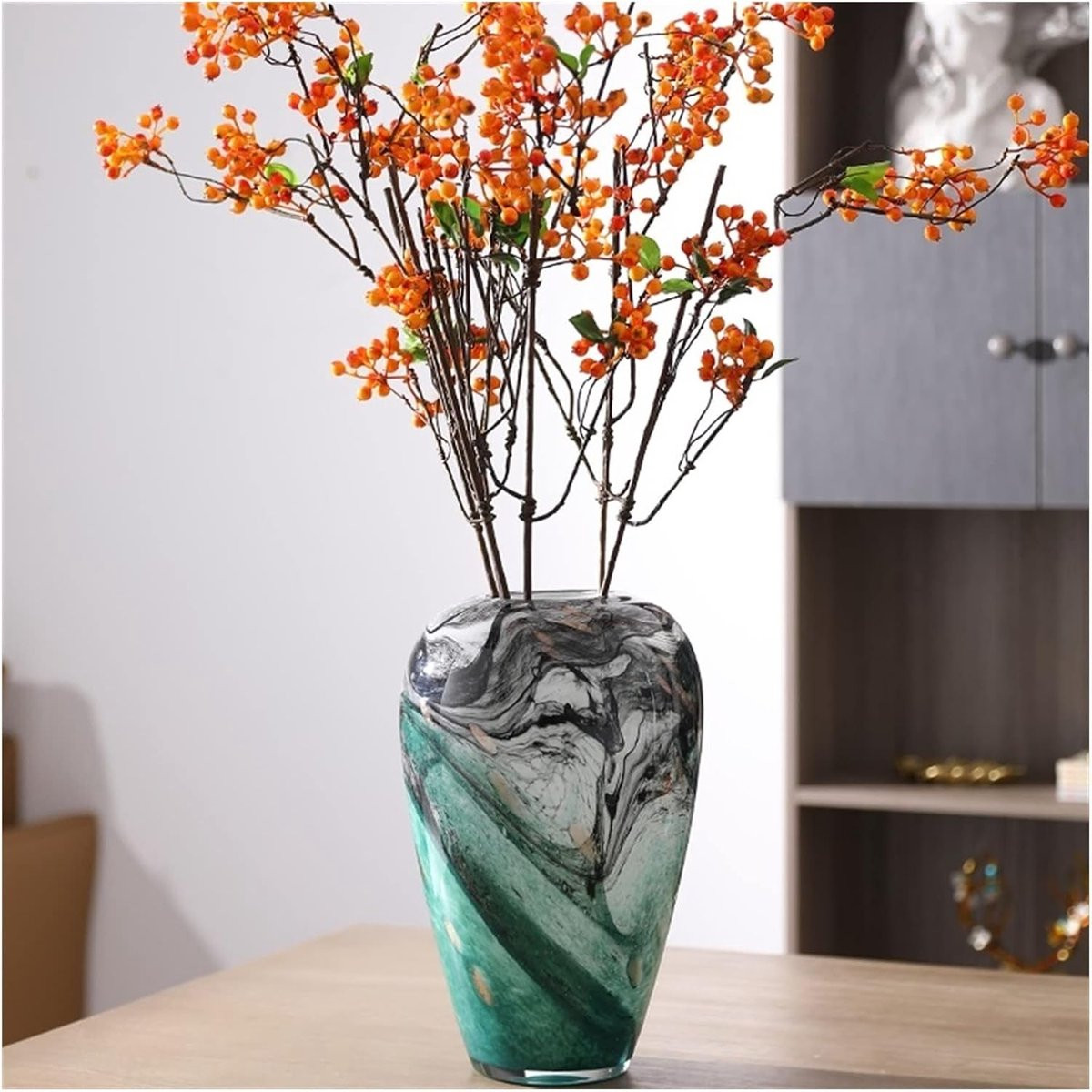 Handgemaakte transparante glazen bloemenvaas voor decoratie