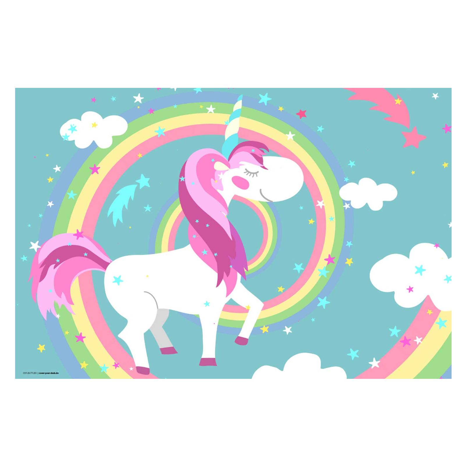 CoverYourDesk Schreibtischunterlage Einhorn mit Regenbogen (21557420)