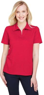 Devon & Jones DG22W Women's CrownLux Performance Address Melange Polo Shirt in Red Heather size 2XL   Polyester