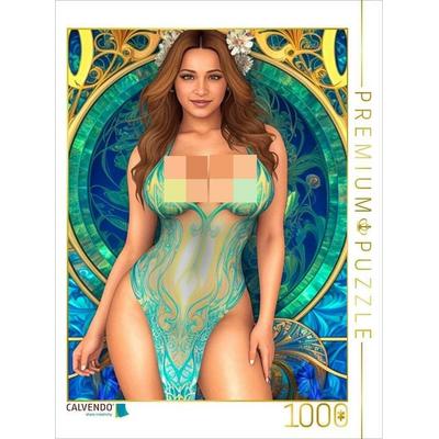 CALVENDO Puzzle Lopez trägt ein Modell aus matt durchscheinendem Material | 1000 Teile Lege-Größe 64x48cm Foto-Puzzle für glückliche Stunden