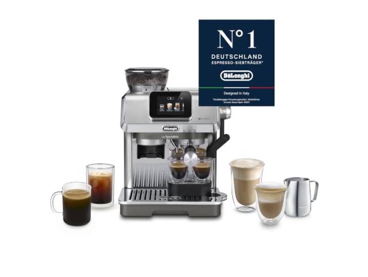 De'Longhi La Specialista Touch - Espressomaschine 10 Getränke Metall Siebträgermaschine mit Manuellem Milchaufschäumer, Cold Brew, Farbdisplay, Integriertes Mahlwerk, EC9455.M