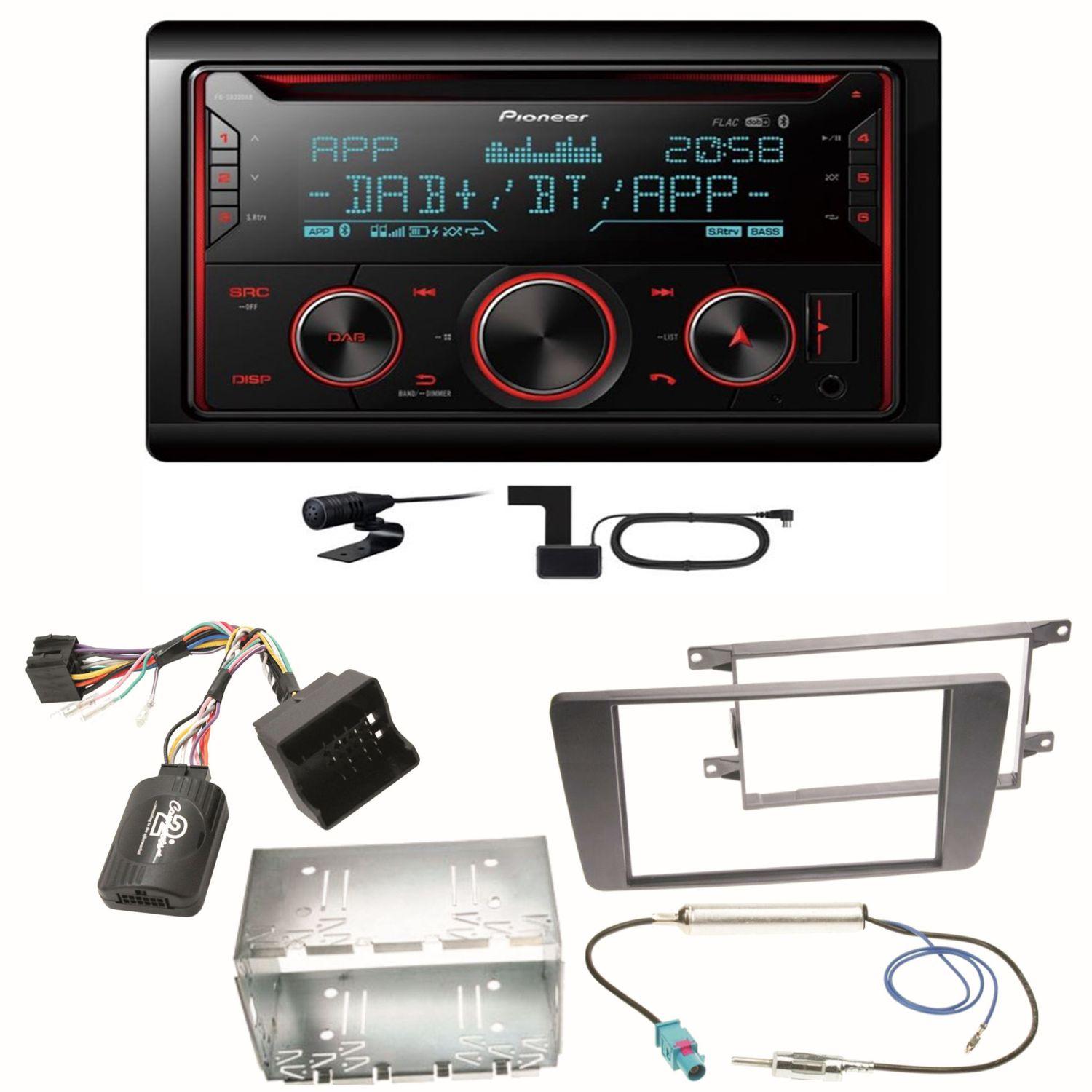 Pioneer FH-S820DAB DAB+ Bluetooth FLAC CD Einbauset für Skoda Octavia 2 Yeti 5L