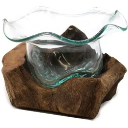 Molton Glass Fancy Sweet Bowl on Wood