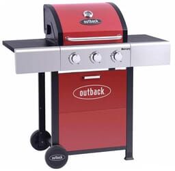 Outback Mercury 3 Burner Gas BBQ – Red