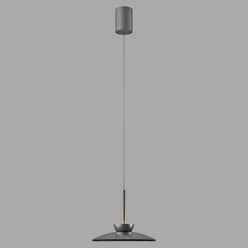 Paul Neuhaus Hanglamp Pure Moon met rookglas, Grijs, Ø 32 cm