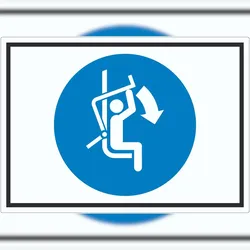 HB-Druck Sicherheitsbügel des Sessellifts schließen Symbol Aufkleber A2 (420x594mm)
