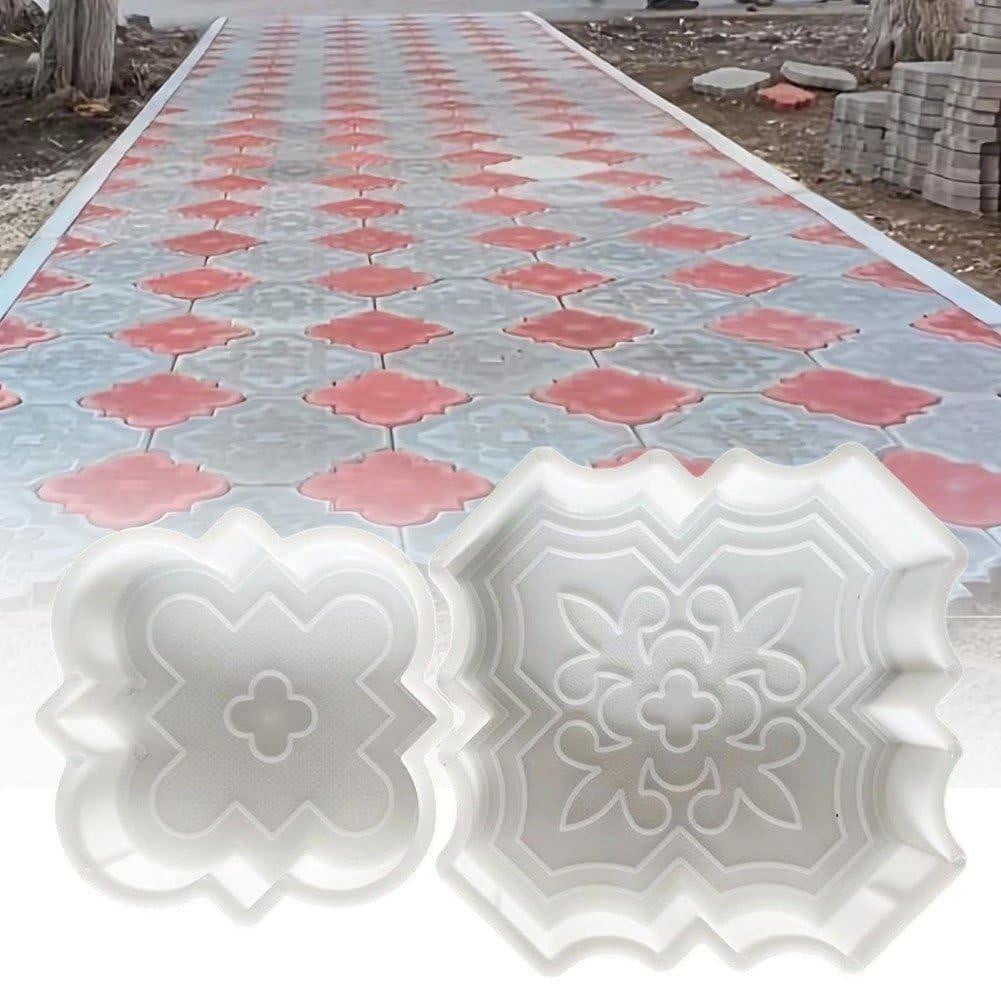 Set van 2 Herbruikbare Cement Stepping Stone Mallen voor Tuin en Oprit
