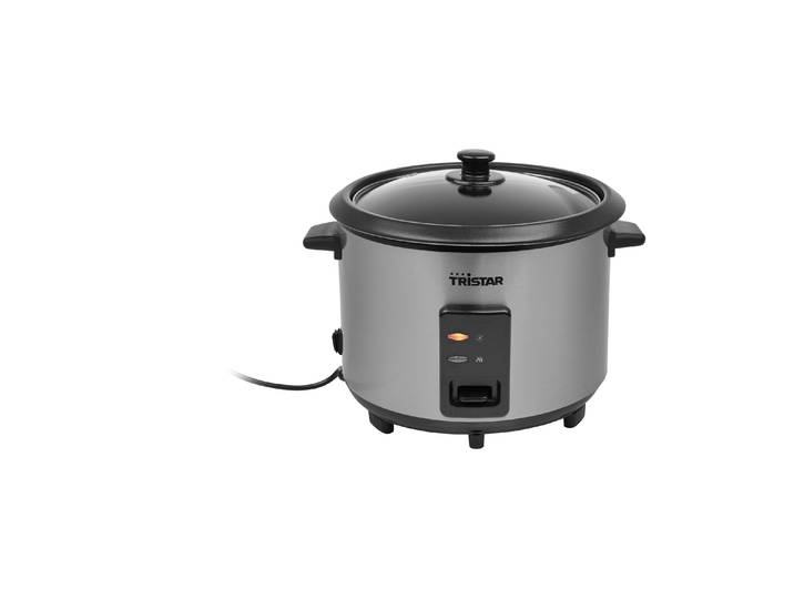 TRISTAR Reiskocher RK-6148 1,8 l , schwarz, silber, B:28cm H:27,5cm, Reiskocher, mit Füllmengenmarkierung, Kontrolllampe, Antihaftbeschichtung, Reiskocher
