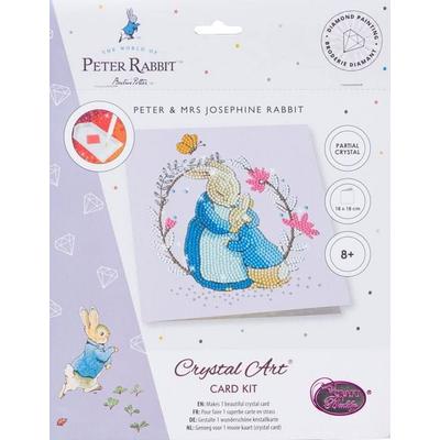 Craft Buddy CCK-PRBT05 - Crystal Art Cards, Peter Rabbit, Peter & Mrs. Josephine Hase, 18x18 cm, Diamond Painting, Kunstkarte