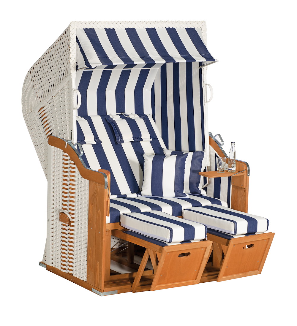 MUESING Strandkorb Rustikal 250 Plus Stoff 1080 Fichtenh.,Halblieg. 16884439